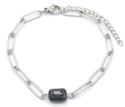 Armband Dames - Steen met Veer - RVS - Lengte 16-20 cm - Zilverkleurig