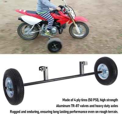 Trainingswielen Motor - Hulpwielen Fiets - Veilig Leren Rijden - Verbeterde Stabiliteit - 85 Inch