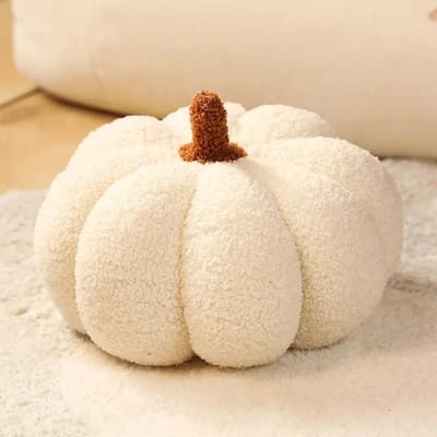 1 stuks Creatieve Sofa Woonkamer Kussen en Kussen Pompoen Kussen Binnen Pluche Speelgoed Decoratieve Ornamenten met Drijvend Venster Kussen 23cm white