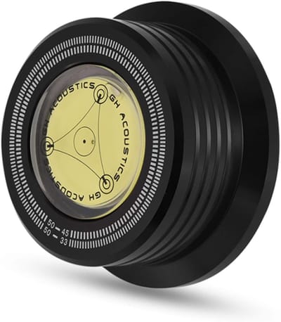 Platenspeler Stabilisator - Stabilizer Gewicht - Vinyl Luisteren - Ingebouwde Waterpas - 7mm Spil Gat - Zwart