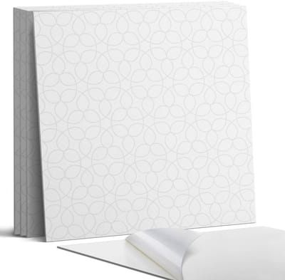 Coloray Wandpanelen Zelfklevend - Verfijnd patroon met cirkels Zelfklevende Wandpanelen - 50 cm x 50 cm - Wit Wandpaneel PVC - 4 stuks - Mozaïeken Wandpanelen Zelfklevend - Wandpanelen Keuken - Wandpaneel Badkamer