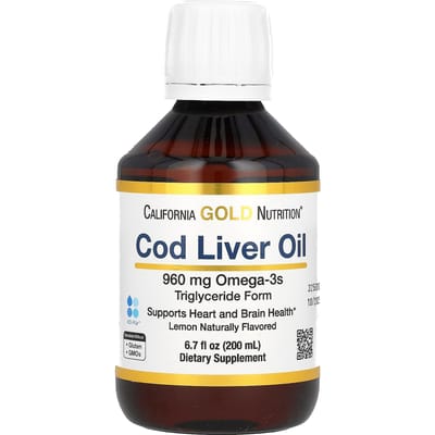 Levertraan, Omega-3 vetzuren, EPA, DHA, Vitamines A, D, Noors, Triglyceridevorm, Natuurlijke citroensmaak, 200 ml (6.7 fl oz)