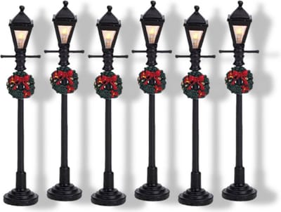 Lemax - Gas Lantern Street Lamp -  Set Of 6 -  B/o (4.5v) - Kersthuisjes & Kerstdorpen