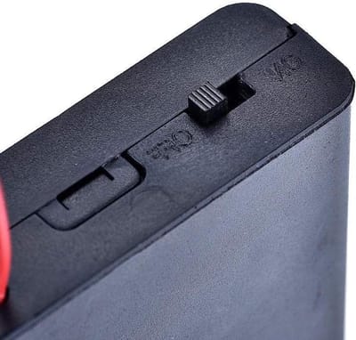 Batterij Houder - Opbergdoos Batterij - Elektronica Projecten - Met Deksel Schakelaar - 13cm Draadlengte - Zwart
