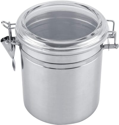 Dailygoods- Koffiecontainer Luchtdicht - Vacuüm Houder - Roestvrij Staal - Afdichtring Silica - 1400 ml - Duurzaam Ontwerp - Voedselcontainer