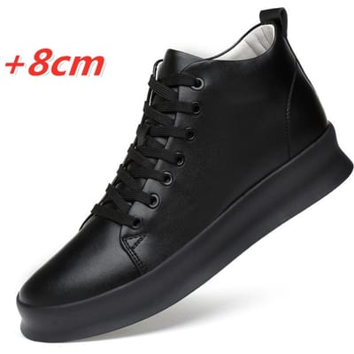 Herensneakers met lift Hoogteverhogende schoenen voor heren Casual binnenzool 8 cm Wit Zwart Langere schoenen Heren Vrije tijd Sport Plus size 44 zwart