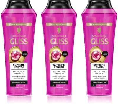 Gliss Kur Supreme Length Shampoo 250 ml - Voordeelverpakking 3 stuks