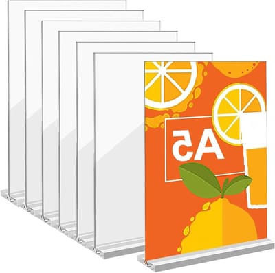 Acryl Tafelstandaard voor Foto's, Dubbelzijdige Verticale Display Houder voor Thuis, Kantoor en Beurzen - Perfect voor Presentaties en Reclame (6)
