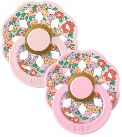 BiBs x Liberty Chloe Meadow Fopspeen - Rond - 2 Stuks - 0-6 Mnd - Blossom Mix