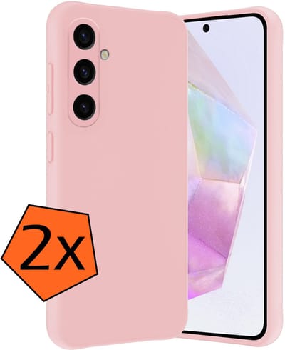 Hoes - 2 Stuks - Geschikt voor Samsung Galaxy A36 - Sterk & Shockproof - Case Siliconen - Back Cover - Telefoon Hoes - Lichtroze