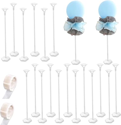 Herbruikbare Ballonhouder Set - Inclusief Stick en Tafeldisplay voor Feestjes, Verjaardagen en Bruiloften - 20 Stuks voor Decoratie en Creatieve Presentatie