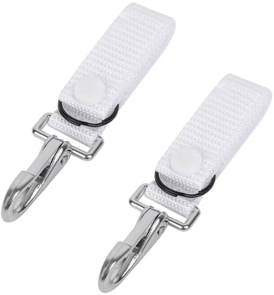 Dailygoods- Riemclips met Karabijnhaak - 2 Stuks Riemhouder - Nylon Singelband - Haak/Lus Bevestiging - Geschikt voor Riemen tot 6 cm - Roestvrije Gesp - Tactische Clips