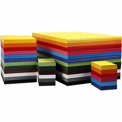 Gekleurd karton, A6, vel 105x148 mm, 180 gr, diverse kleuren, 12x100 vel | Knutselkarton