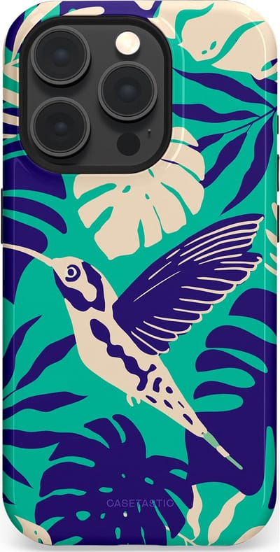 Casetastic Hoesje Geschikt voor Apple iPhone 15 Pro Magsafe - Stijlvolle Beschermende Duo-layer Case - Paradijs Kolibrie