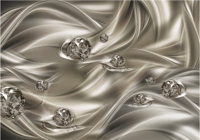 Fotobehangkoning - Behang - Vliesbehang - Fotobehang - Silk Touch - Diamanten - Abstract - 150 x 105 cm
