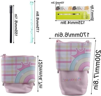 Schattige Inklapbare Pennenzak met 12 Kleurrijke Kat Gelpennen, Zelfklevende Notities en Pagina Index Tabs voor Studenten en Kantoorgebruik