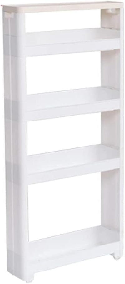 Opbergrek, witte keukenauto, rollend opbergrek, karretorganizer, multifunctionele opbergtrolley servicekar - kar op wielen voor keuken, kantoor, badkamer, 12,5 cm breed, eenvoudig te monteren
