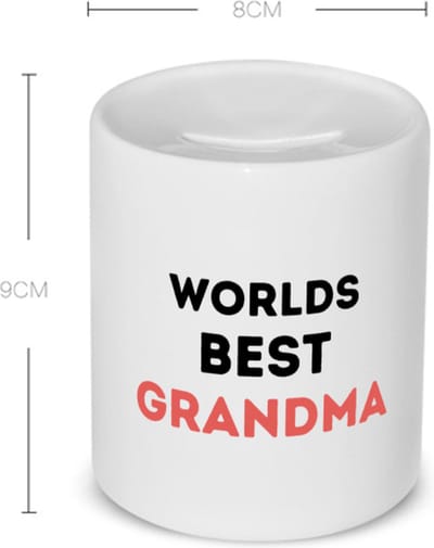 Akyol - worlds best grandma Spaarpot - Oma - de beste oma - verjaardagscadeau - verjaardag - cadeau - cadeautje voor oma - oma artikelen - kado - geschenk - gift - 350 ML inhoud