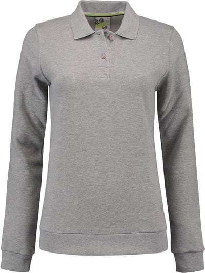 Lemon & Soda polosweater voor dames in de kleur grey heather in de maat S.