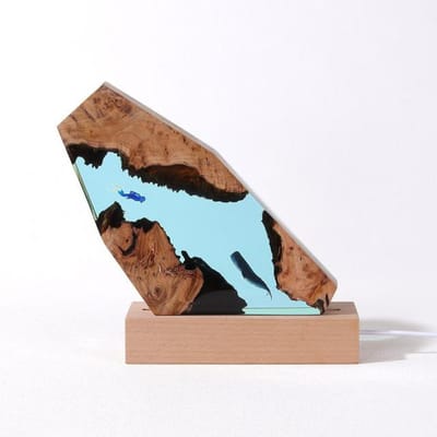 Grot Walvis Duiker Tafeldecoratie Marine Kunst Ambachten Massief Hout Hars Lamp Verjaardagscadeau Sieraden Decoratie Huisdecoratie