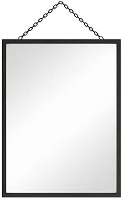 12 x 16 inch Rectangular Glass Mirror with Chain - Modern Farmhouse Decor for Bathroom and Kids' Room