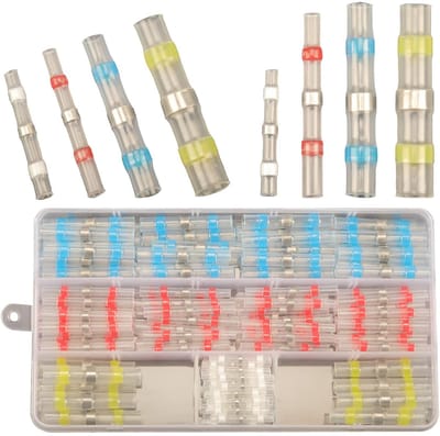 150 Stuks Waterdichte Solder Seal Draadverbindingen met Warmtekrimp, Marine Grade Butt Splice Verbindingen en Solder Connector Kit voor Duurzame Elektrische Verbindingen