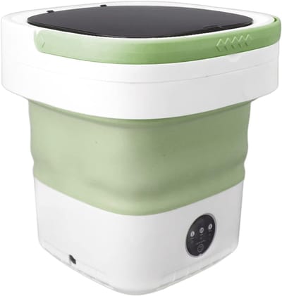 YOR® Camping Wasmachine - Mini Wasmachine - Wasmachines - Opvouwbare Kleine Wasmachine en Droger - 7,5L - met Afvoer - Groen - 30cm x 30cm x 33cm; 2.08 kg