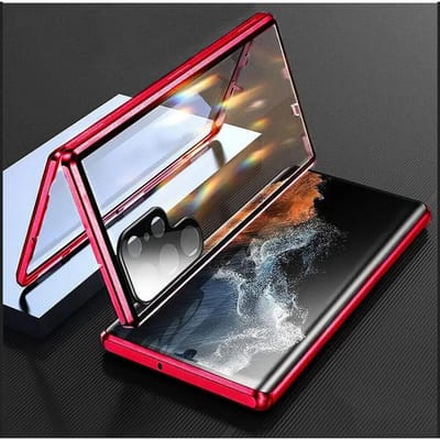 Dubbelzijdig Gehard Glas Metaal Magnetische Hoes Voor Galaxy S26 S25 S24 S23 S22 S21 Ultra Plus Beschermhoes Bodem Vergrendeling Haak For Samsung S24Ultra