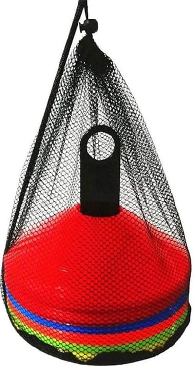 StreetGains® Markeerschijven Set – 30 Stuks met Houder & Opbergtas – BounceBack Technologie – Felle Kleuren – Voor Bootcamp, Voetbal & Training