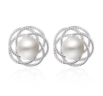 N3 Collecties 925 Sterling Zilveren Charme Holle Bloem Parel Oorknopjes Voor Vrouwen