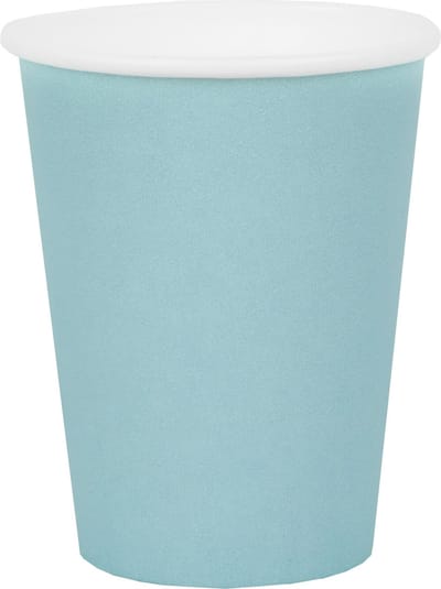 Santex feest/verjaardag bekertjes - 10x stuks - karton - lichtblauw - 270 ml