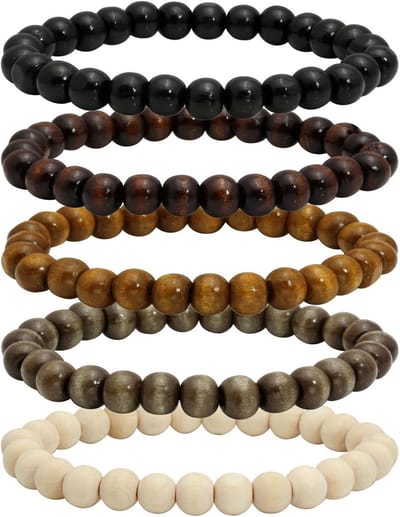 Houten Mala Gebedsketting en Elastische Armband voor Meditatie en Yoga