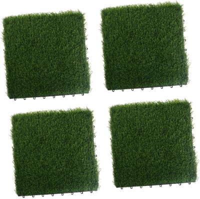 Kunstgras Tegels - Decoratief Tapijt - Buiten Decoratie - Gemakkelijk Schoon - Groen