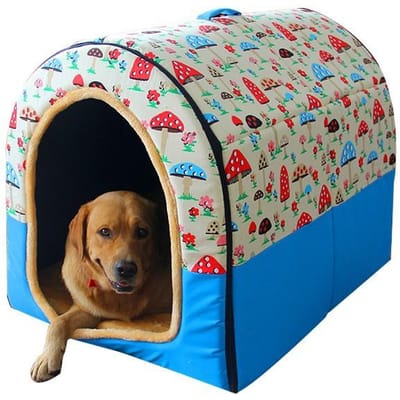 Niche pour chien étanche extérieure chaude nid de couchage pour animal de compagnie avec coussin amovible accessoires pour animal de compagnie pour petite et moyenne race d'animal de compagnie garder S