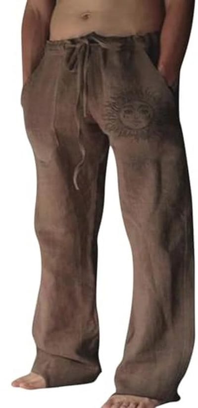 Linnen Broek Heren - Ideale Zomerbroek met Zakken en Elastische Tailleband