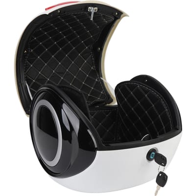 32L Motorfiets Topkoffer ABS Sportieve Stijl Waterbestendig Stofdicht Draagbare Koffer Topkoffer voor Elektrische Fiets Scooter White wit