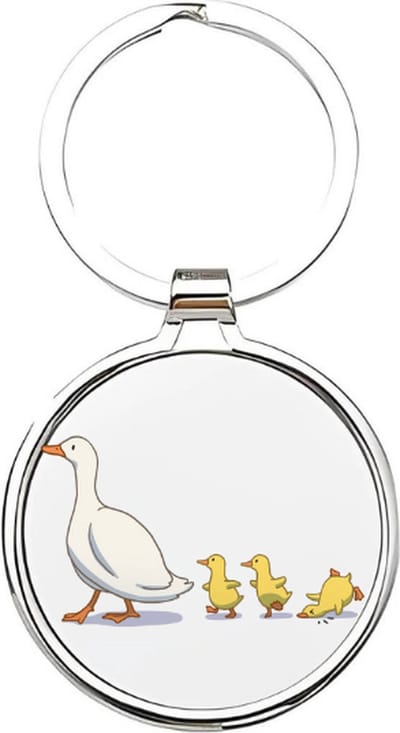 Akyol - Eenden Sleutelhanger - eend - Dierenliefhebbers - Badeend - duck - baby eend - kuikentje - vogel - sleutelhanger voor de dierenliefhebber - vijverdier - huisdier - boerderijdier - 4 x 7,5 CM