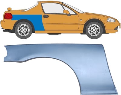 Reparatiepaneel achterspatbord voor Honda Civic Del Sol 1992-1998 / Rechts