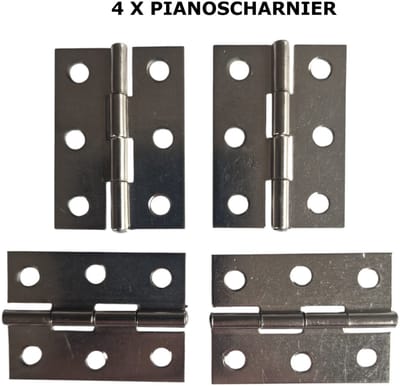 Han‑Bar® 4 stuks roestvrijstalen - Piano-Schanier - Kast/deurscharnieren - RVS