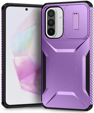 Hoesje Geschikt voor Samsung Galaxy A37 | Back Cover met Camera Slider | Schokbestendige Case | Camera Cover | Stevig | Paars