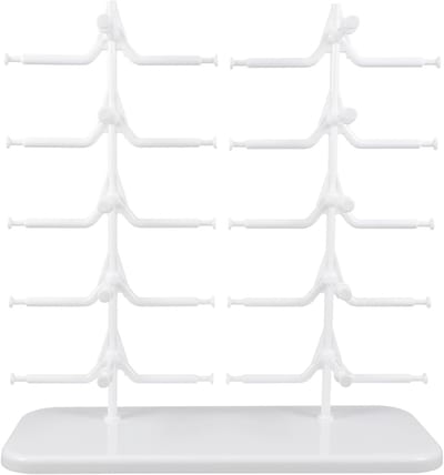 Glazen Etui en Stand voor Meerdere Zonnebrillen en Brillen - Plastic Organizer voor Eyeglasses en Display Rack in Wit