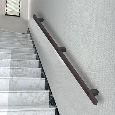 Trapleuning Buis - Wandsteun Reling - Veiligheid Binnen Buiten - Industrieel Ontwerp - 120 cm - Zwart