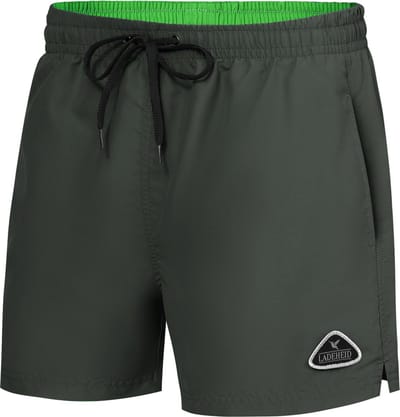 Ladeheid LA-ZA-SWS-Short Heren Zwembroek - Zwemshorts - met zijzakken en achterzak - sneldrogend - met binnenslip van mesh - Koordsluiting - Polyester - Titaan/Lichtgroen - M