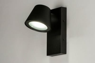Lumidora Wandlamp 30899 - Voor buiten - GU10 - 4.0 Watt - 380 Lumen - 2700 Kelvin - Zwart - Metaal - Buitenlamp - IP44 - Met Sensor