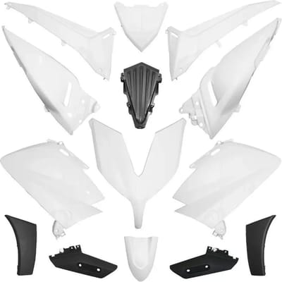 Kit carénage P2R pour Scooter Yamaha 530 Tmax 2015 à 2016 blanc brillant et noir mat Neuf