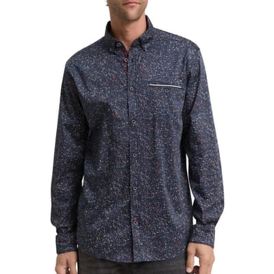 Tom Tailor - Lange mouw overhemd - Heren - XXL - Blauw - Katoen - 1047340