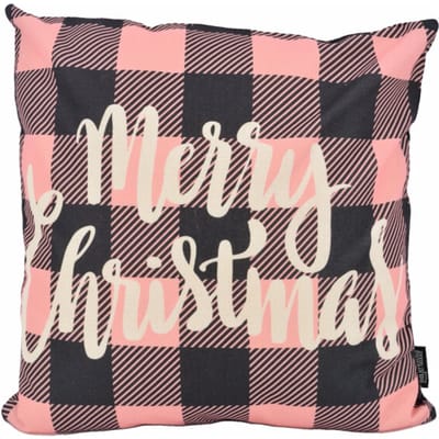 Gek op kussens! Sierkussen merry christmas pink #1 | 45 x 45 cm | katoen/linnen
