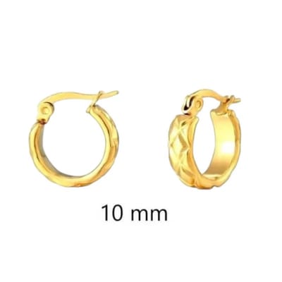 Aramat Jewels | Oorringen | Goudkleurige Stainless Steel Oorringetjes 10mm | | | |4mm | Staal | Kinderen, Volwassenen | Verkleurd niet