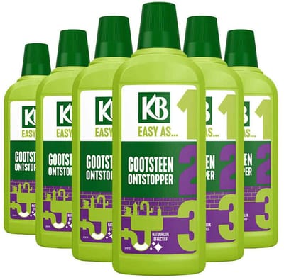 KB Easy - Gootsteen Ontstopper Concentraat - 6 x 750 ml - Voordeelverpakking