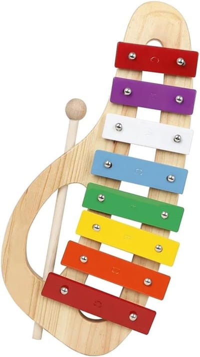 Xylofoon Voor Beginners - Muziekinstrument Percussie - Muziek Leren Spelen - 8 Kleurrijke Tonen - 31.5 cm Lengte - Regenboog